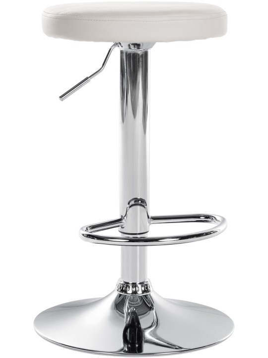 Barová stolička Ponte umelá koža chróm, biela