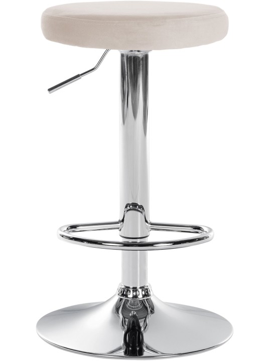 Barová stolička Ponte velvet chrome, krémová