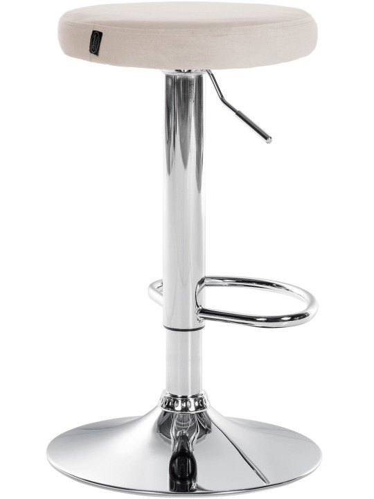 Barová stolička Ponte velvet chrome, krémová