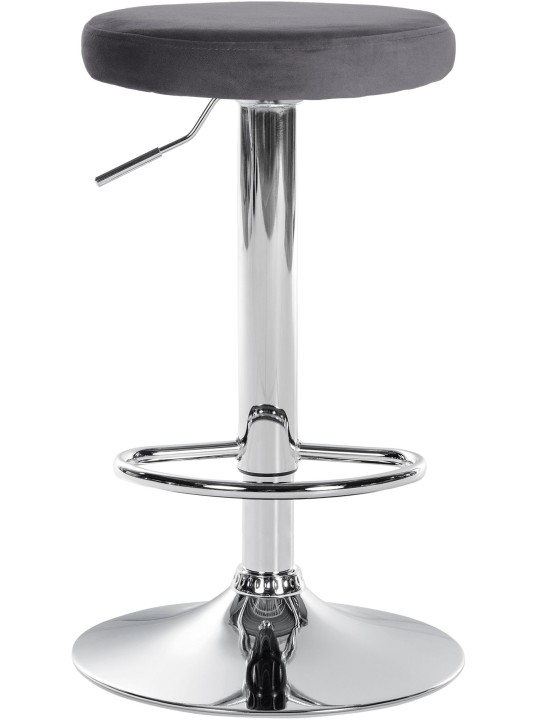 Barová stolička Ponte velvet chrome, tmavosivá