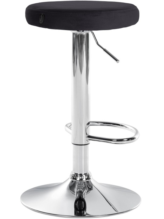 Barová stolička Ponte velvet chrome, čierna