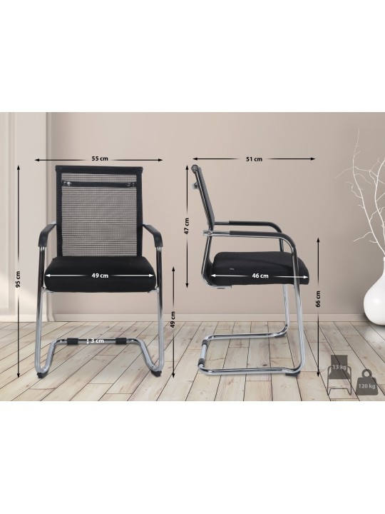 Súprava 2 návštevníckych stoličiek Denny, chróm