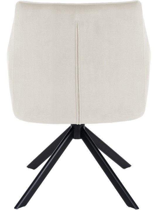 Hojdacia zamatová jedálenská stolička, krémová