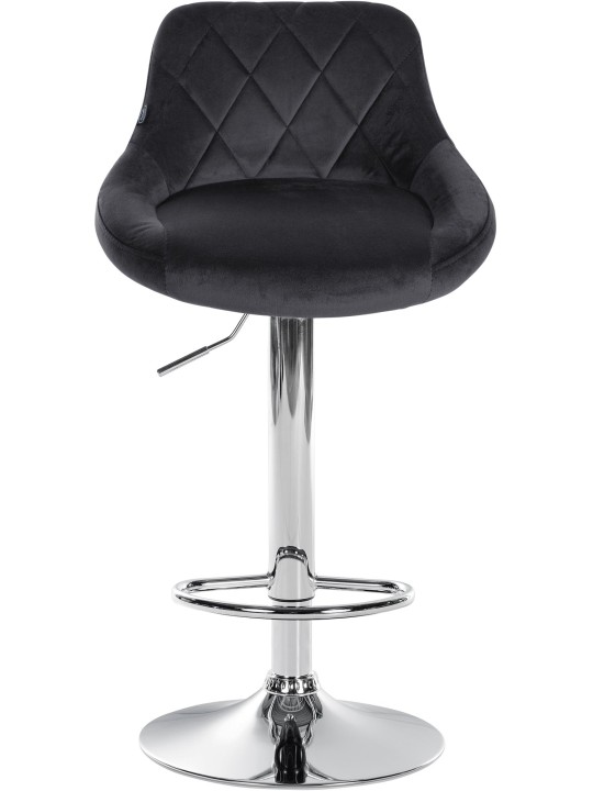 Barová stolička Lazio zamatový chróm, tmavosivá