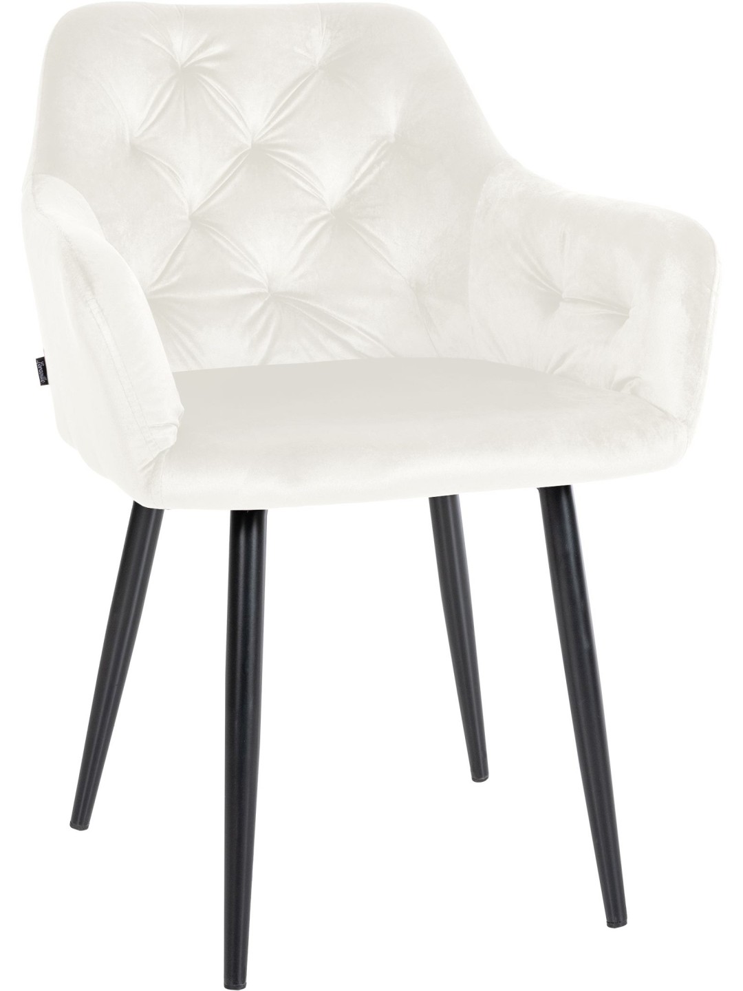 Zamatová jedálenská stolička Stanley, krémová