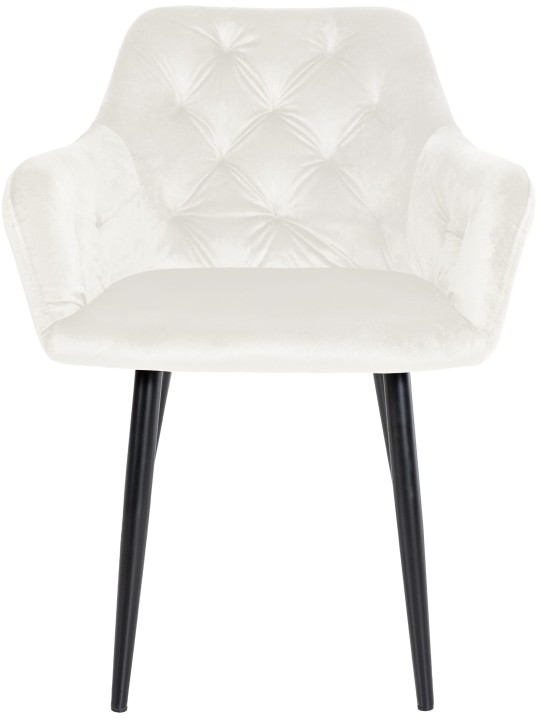 Zamatová jedálenská stolička Stanley, krémová