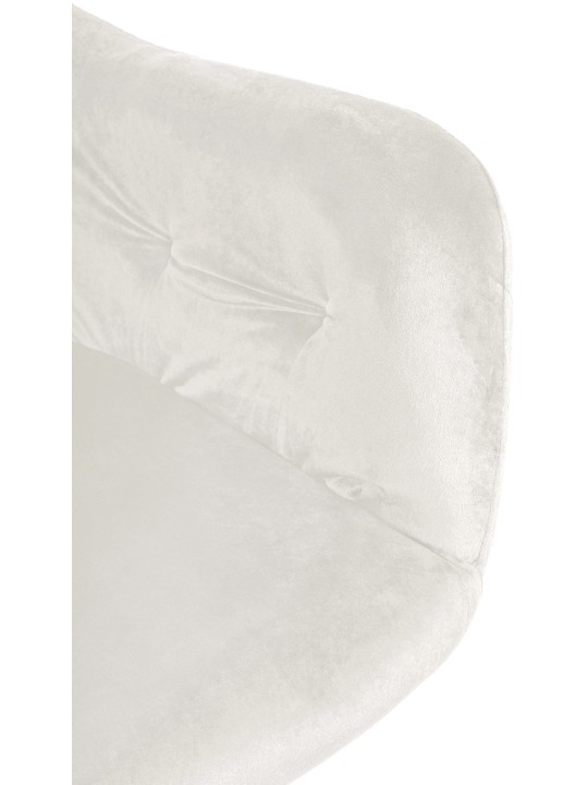 Zamatová jedálenská stolička Stanley, krémová