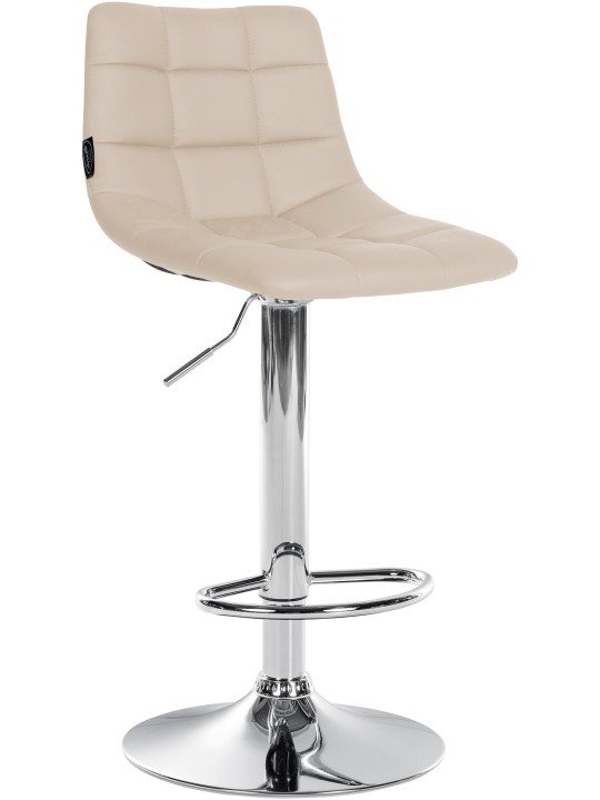 Sada 2 barových stoličiek Jerry z umelej kože chróm, krémová
