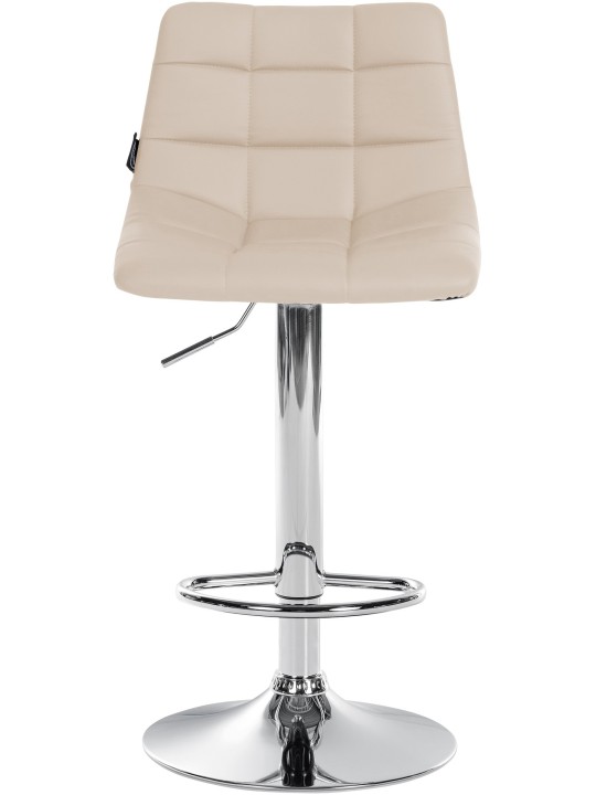 Sada 2 barových stoličiek Jerry z umelej kože chróm, krémová