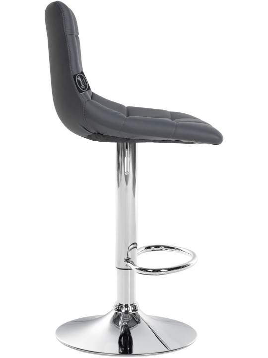 Sada 2 barových stoličiek Jerry z umelej kože chróm, sivá