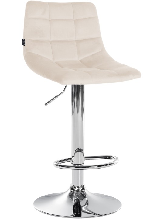 Sada 2 barových stoličiek Jerry velvet chrome, krémová