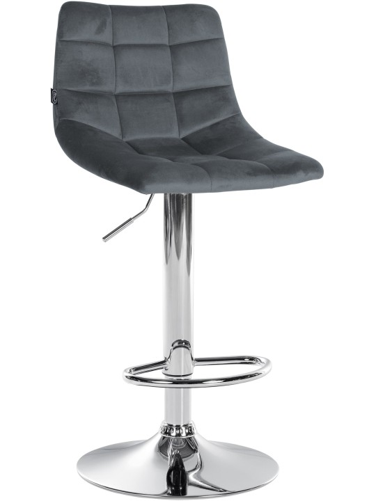 Sada 2 barových stoličiek Jerry velvet chrome, tmavosivá