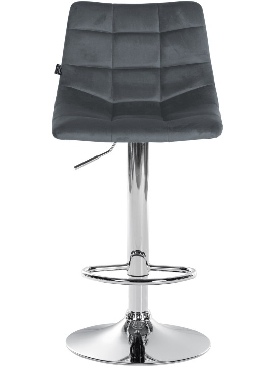Sada 2 barových stoličiek Jerry velvet chrome, tmavosivá