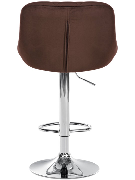 Sada 2 barových stoličiek Lazio zamatový chróm, hnedá