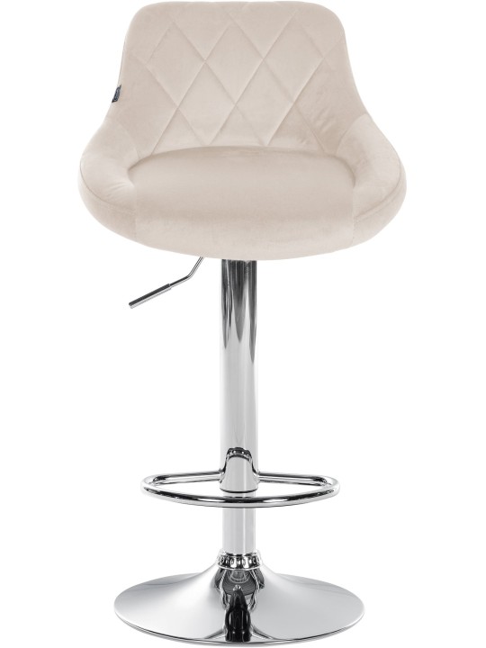 Sada 2 barových stoličiek Lazio zamatový chróm, krémová