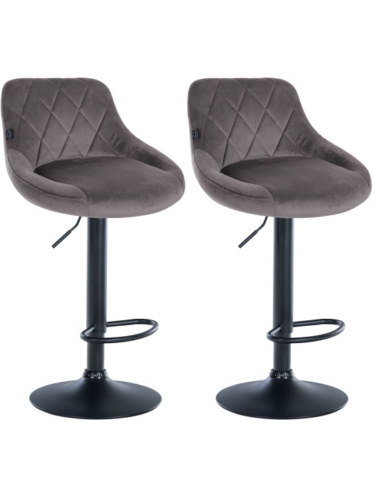 Sada 2 barových stoličiek Lazio velvet, sivá