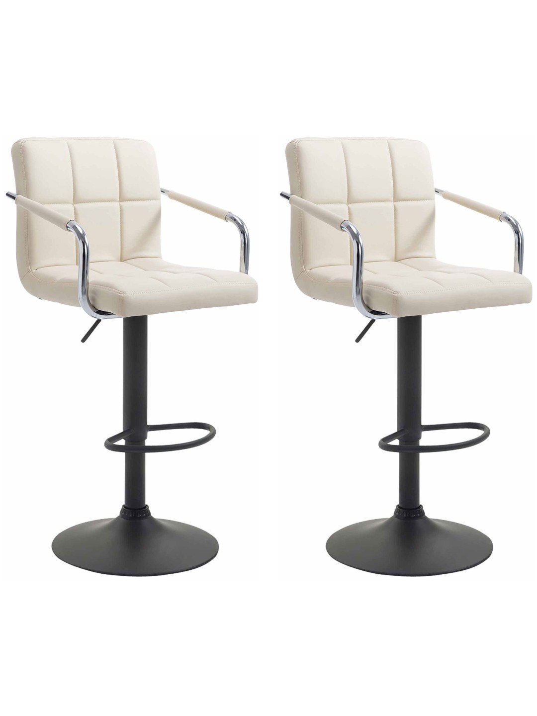 Sada 2 barových stoličiek Lucy V2, krémová