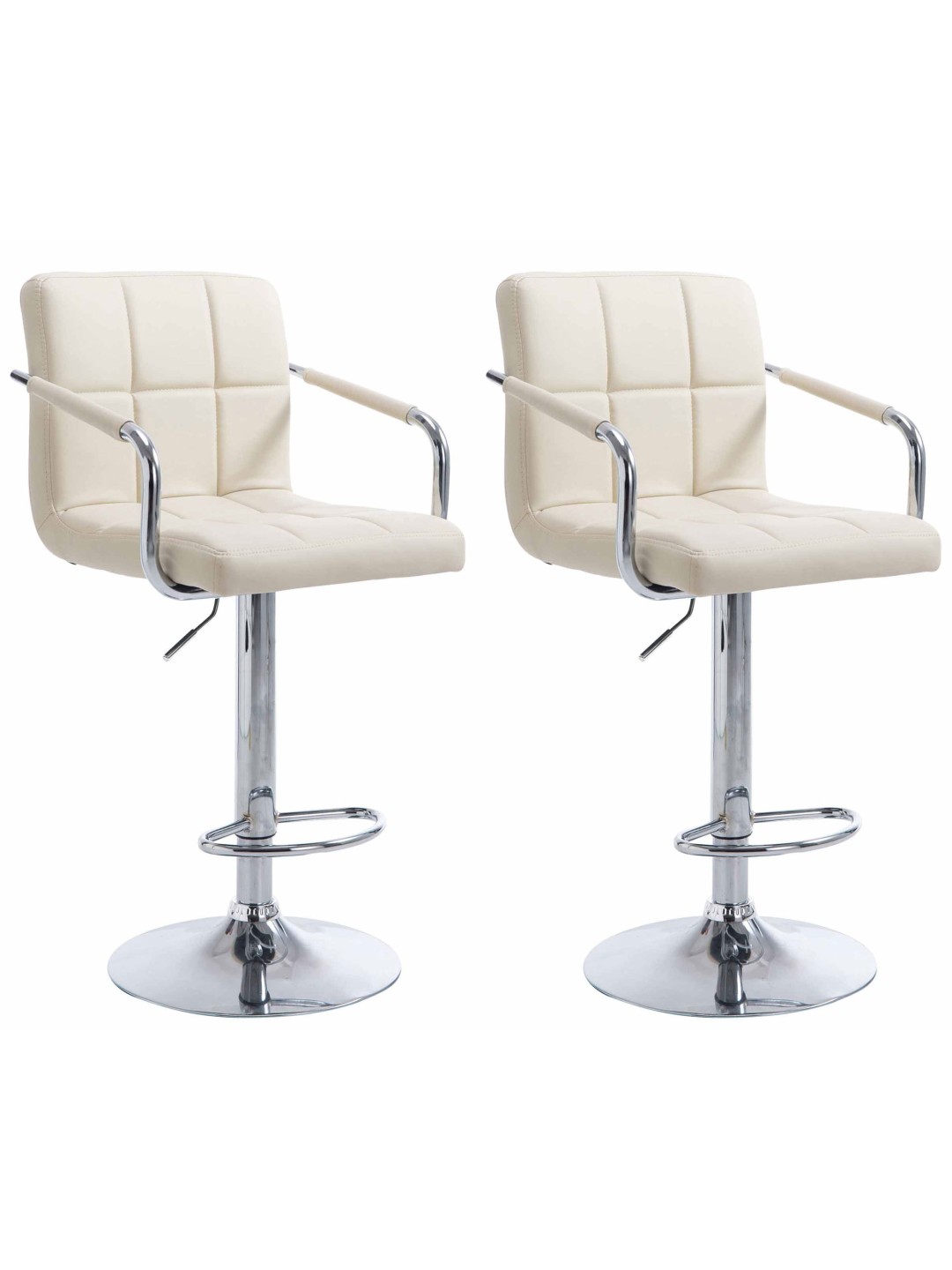 Sada 2 barových stoličiek Lucy V2 chróm, krémová
