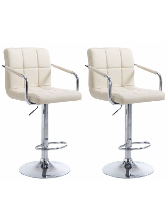 Sada 2 barových stoličiek Lucy V2 chróm, krémová