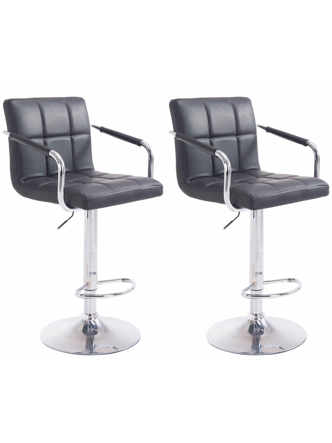 Sada 2 barových stoličiek Lucy V2 chróm, čierna