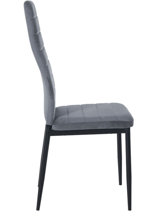 Sada 4 jedálenských stoličiek Mayfair velvet, svetlosivá