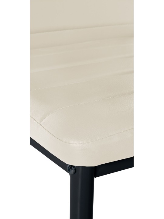 Sada 6 ks jedálenských stoličiek Mayfair z umelej kože, krémová