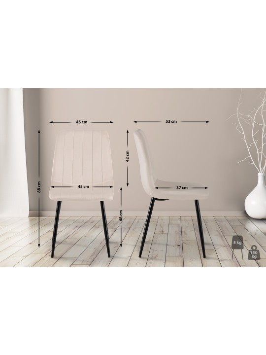 Stolička Dijon velvet, krémová