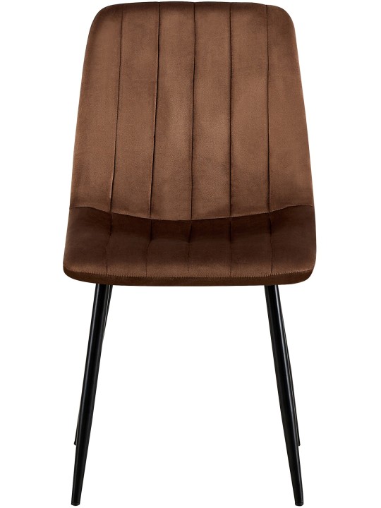 Sada 4 dijonských zamatových stoličiek, hnedá