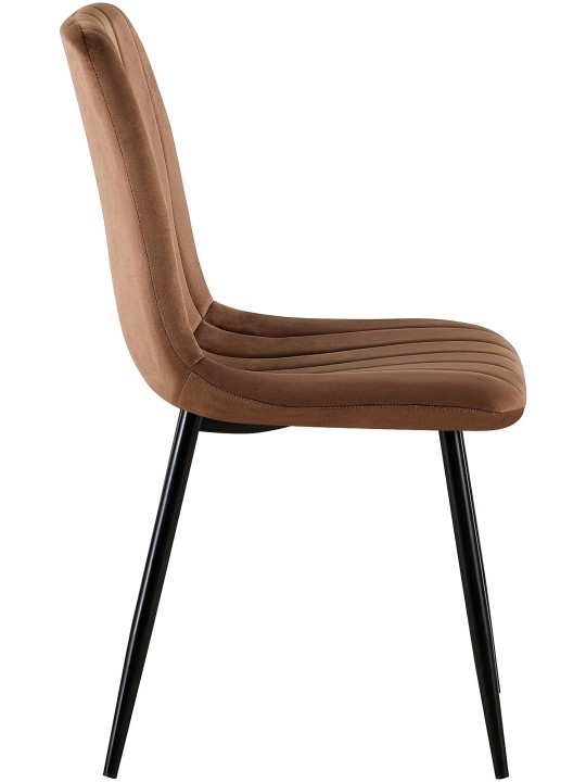 Sada 4 dijonských zamatových stoličiek, hnedá