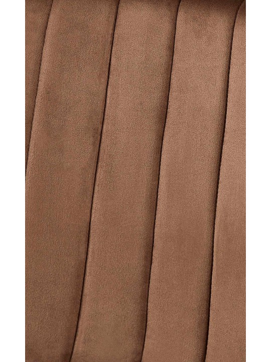 Sada 4 dijonských zamatových stoličiek, hnedá