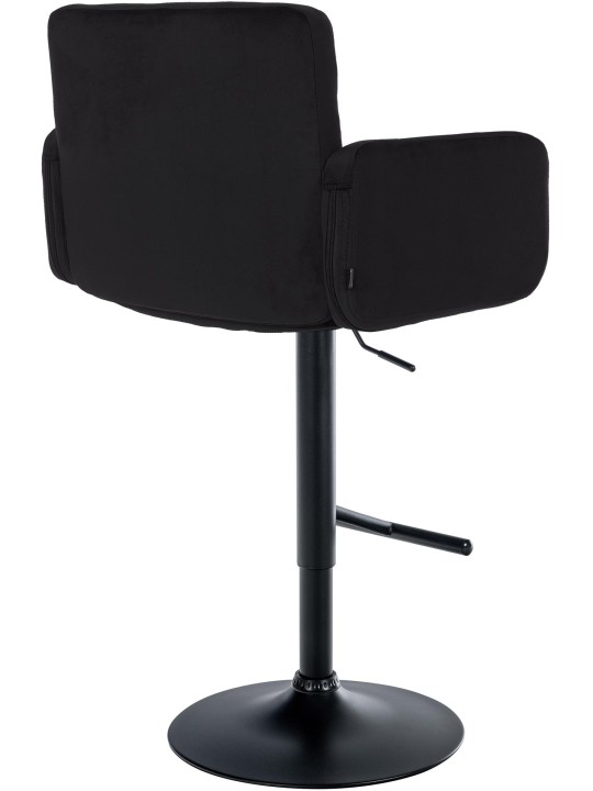 Barová stolička Los Angeles velvet, čierna