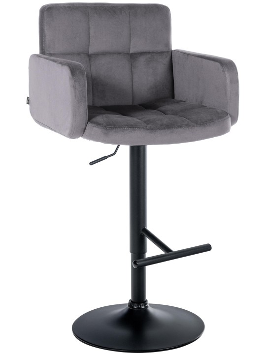 Barová stolička Los Angeles velvet, tmavosivá