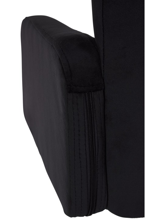 Barová stolička Los Angeles Velvet Chrome, čierna