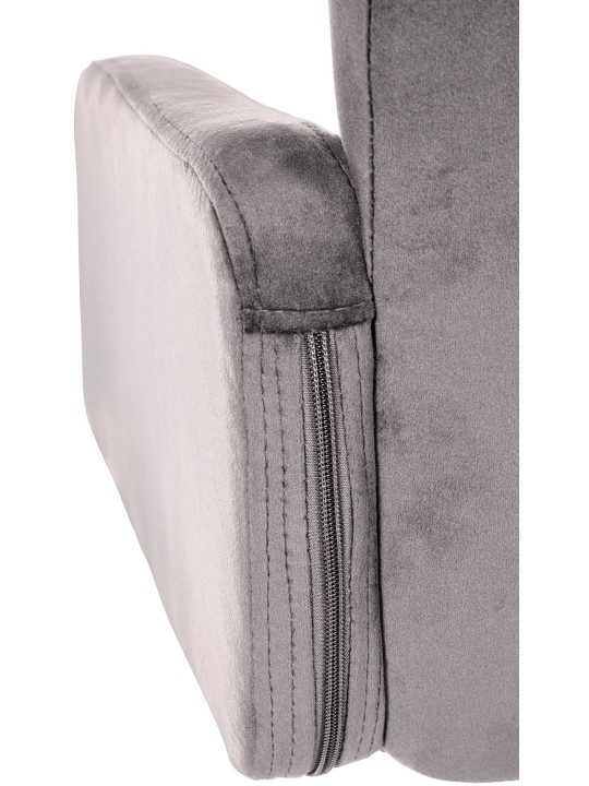 Barová stolička Los Angeles Velvet Chrome, sivá