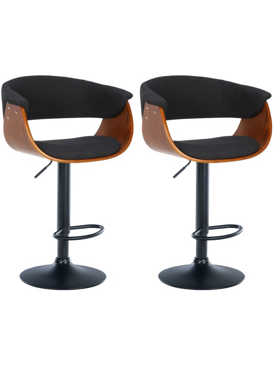 Sada 2 barových stoličiek Vestal látka, orech/čierna