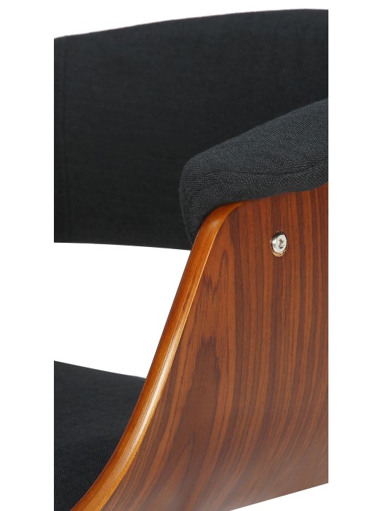 Sada 2 barových stoličiek Vestal látka, orech/čierna