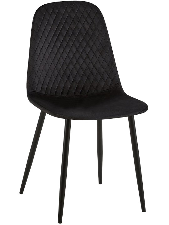 Sada 4 stoličiek Giverny velvet, čierna