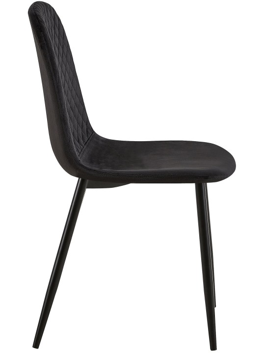 Sada 4 stoličiek Giverny velvet, čierna