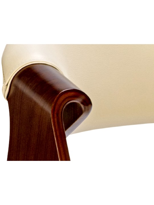 Jedálenská stolička Foley z umelej kože, orech/krémová