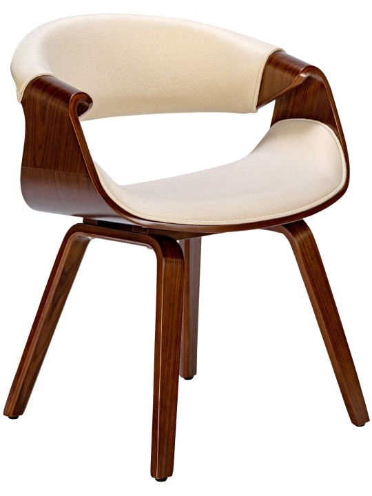 Jedálenská stolička Foley látka, orech/krémová