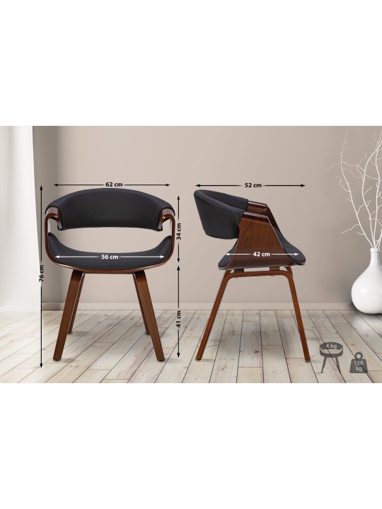 Jedálenská stolička Foley látka, orech/čierna Jedálenská stolička Foley látka, orech/čierna