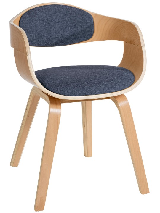 Stolička pre návštevníkov látka Kingston, prírodná/modrá