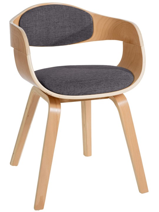 Stolička pre návštevníkov látka Kingston, prírodná/svetlosivá