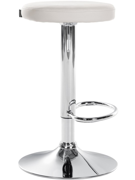 Sada 2 barových stoličiek Ponte umelá koža chróm, biela
