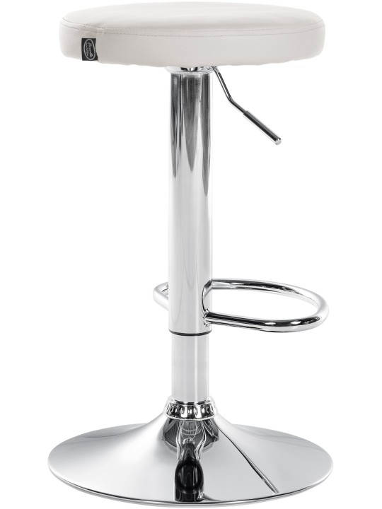 Sada 2 barových stoličiek Ponte umelá koža chróm, biela