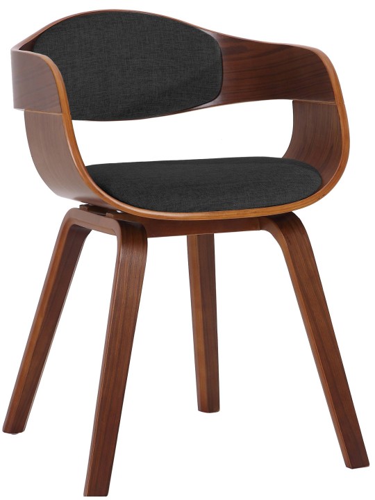 Stolička pre návštevníkov látka Kingston, orech/tmavosivá