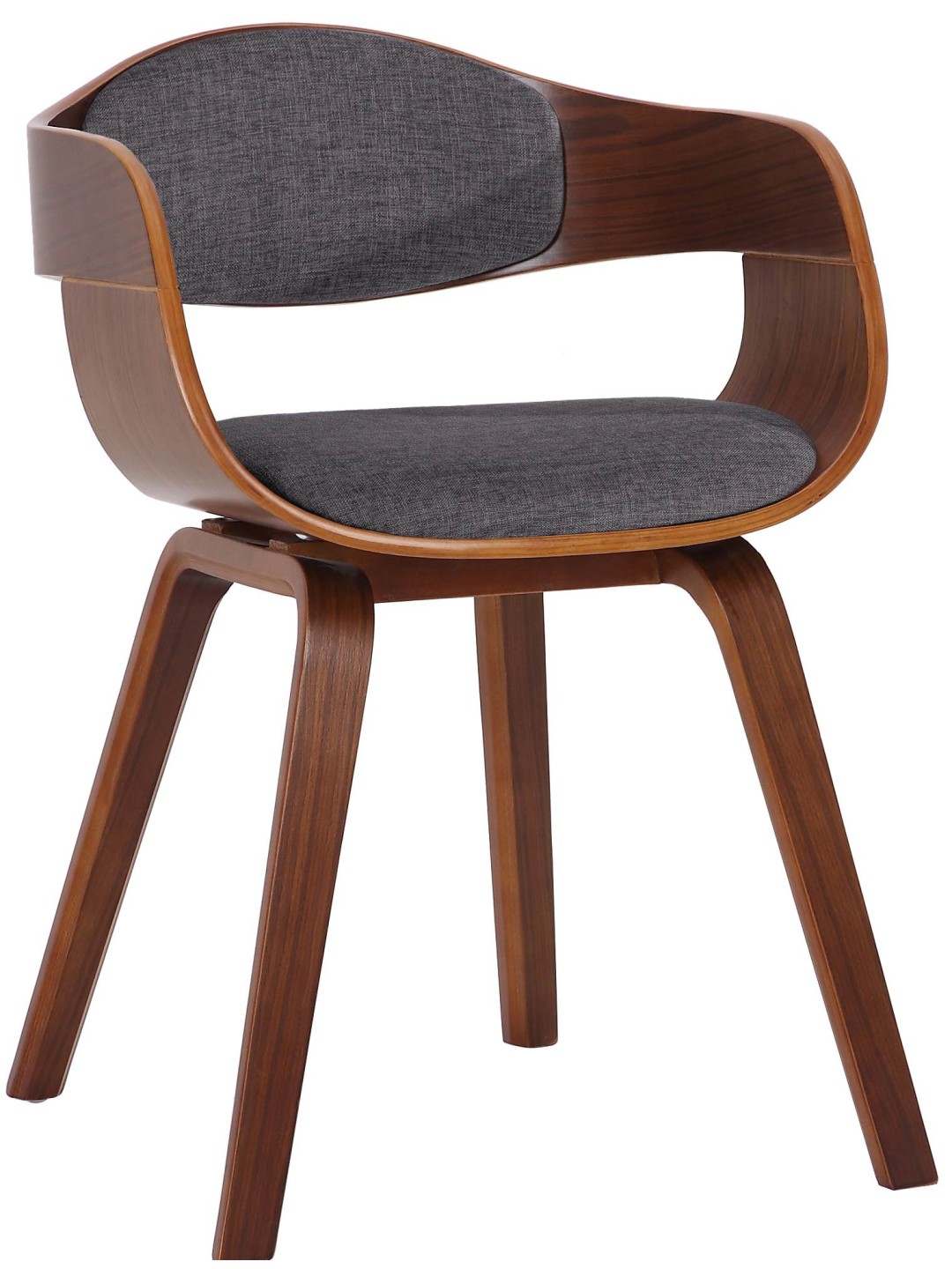 Stolička pre návštevníkov látka Kingston, orech/svetlosivá