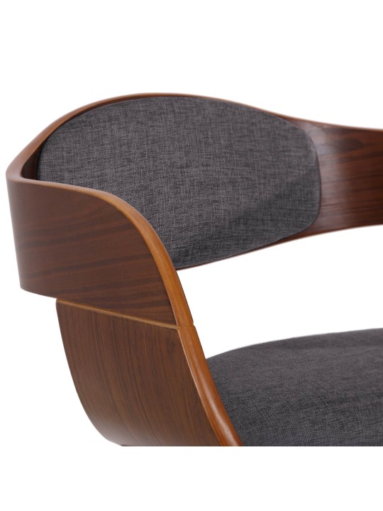 Stolička pre návštevníkov látka Kingston, orech/svetlosivá