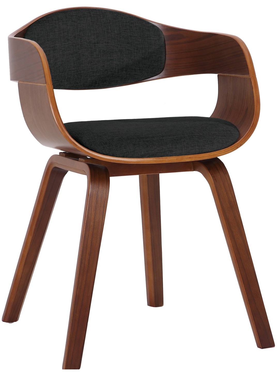 Stolička pre návštevníkov látka Kingston, orech/čierna