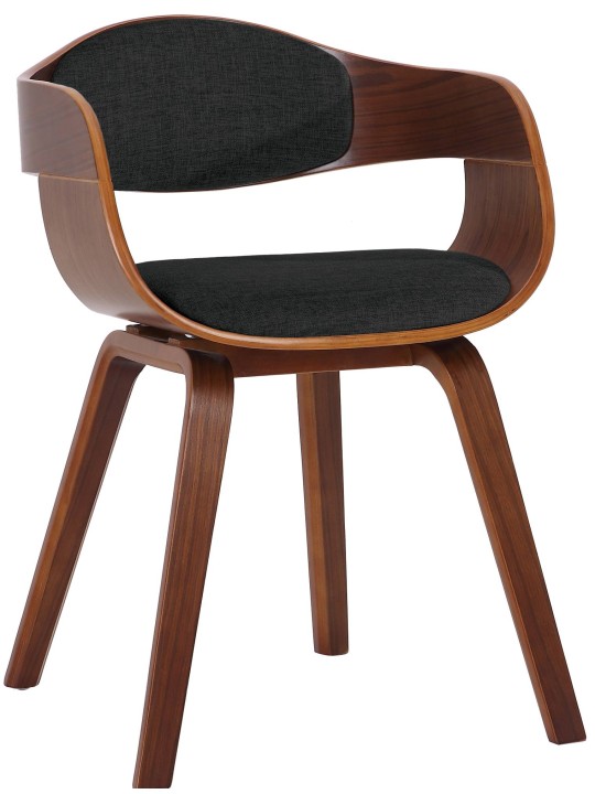 Stolička pre návštevníkov látka Kingston, orech/čierna
